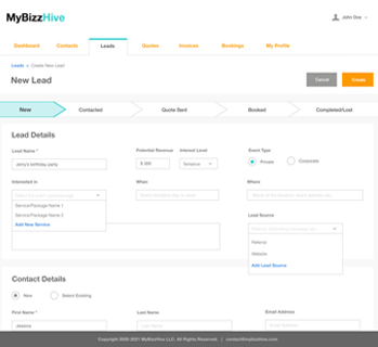 MyBizzHive’s leads management CRM software to manage leads
